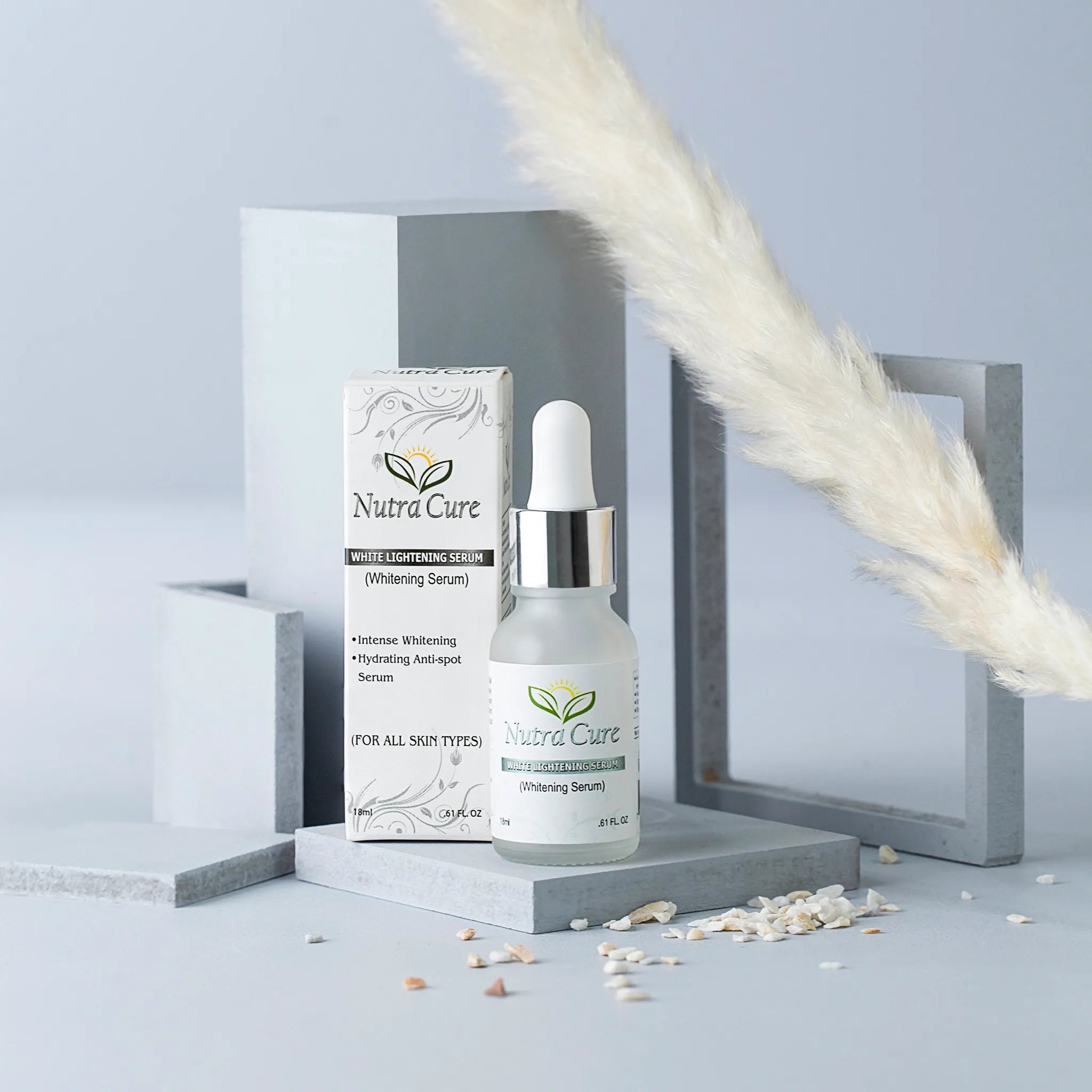Nutra Cure Whitening Serum bottle and packaging - best face serum in Pakistan for dark spots
